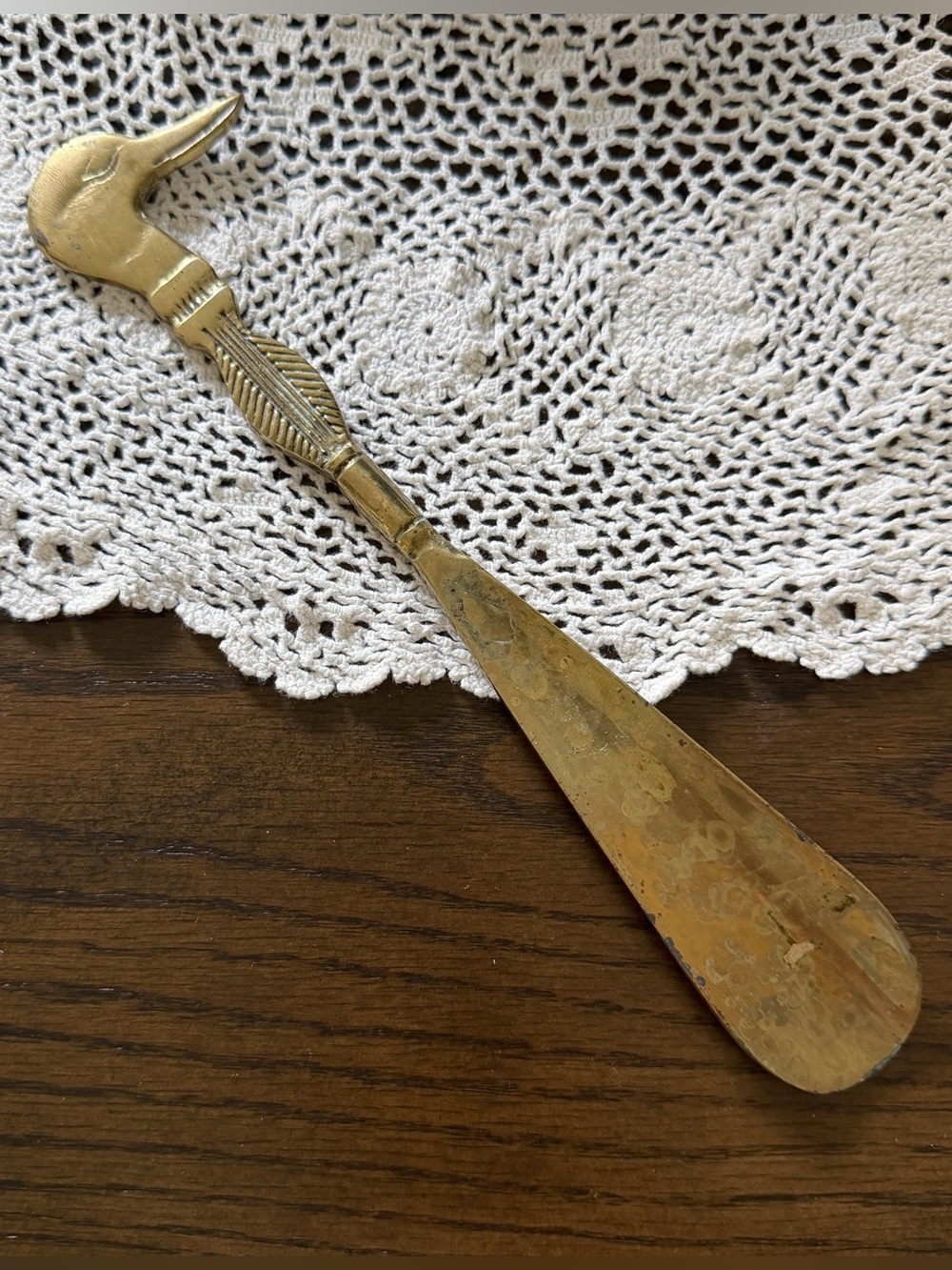 Vintage Brass Duck Shoe Horn